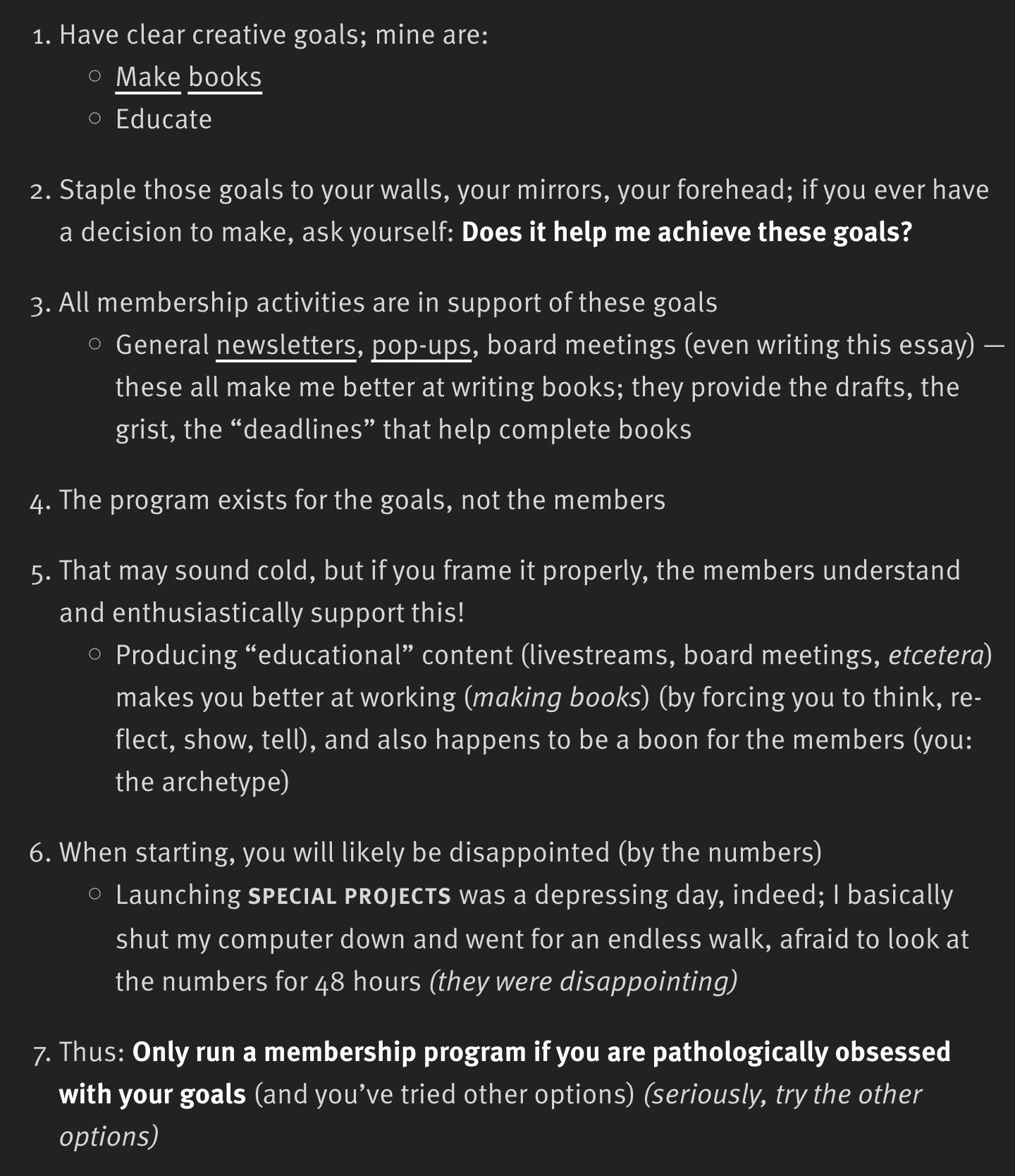 Excerpt from Craig Mod's Rules - 1